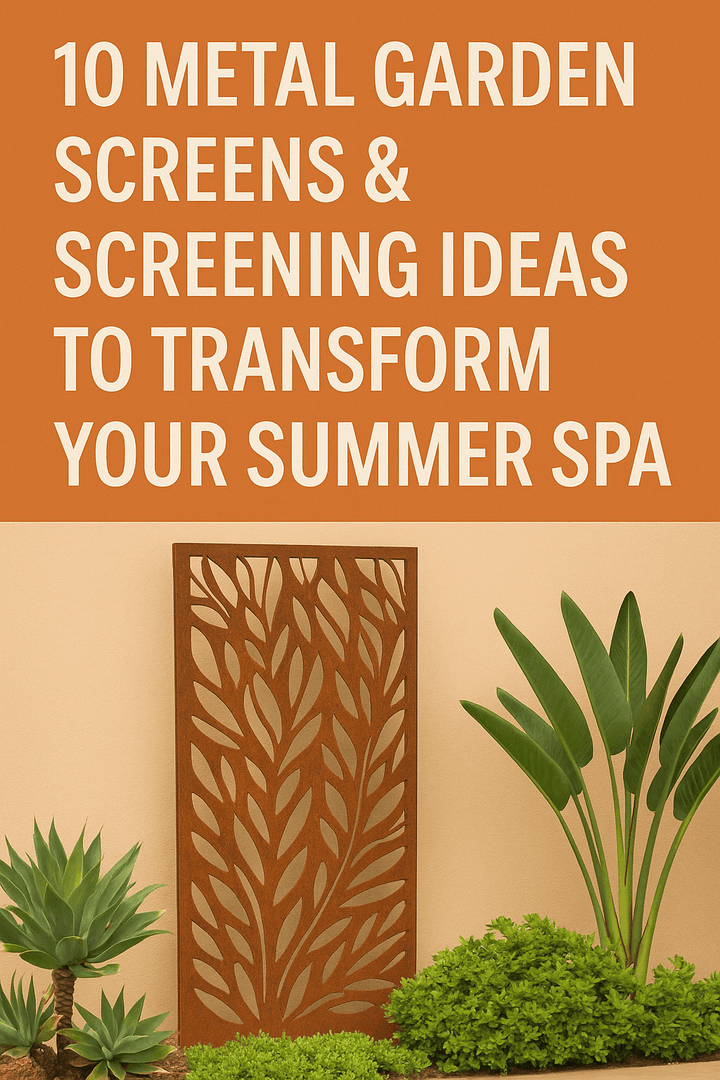 Leaf design metal garden screen for summer spa ideas